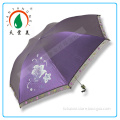 Slim Color-Coated Pongee Fabric Umbrella with Lace Edge